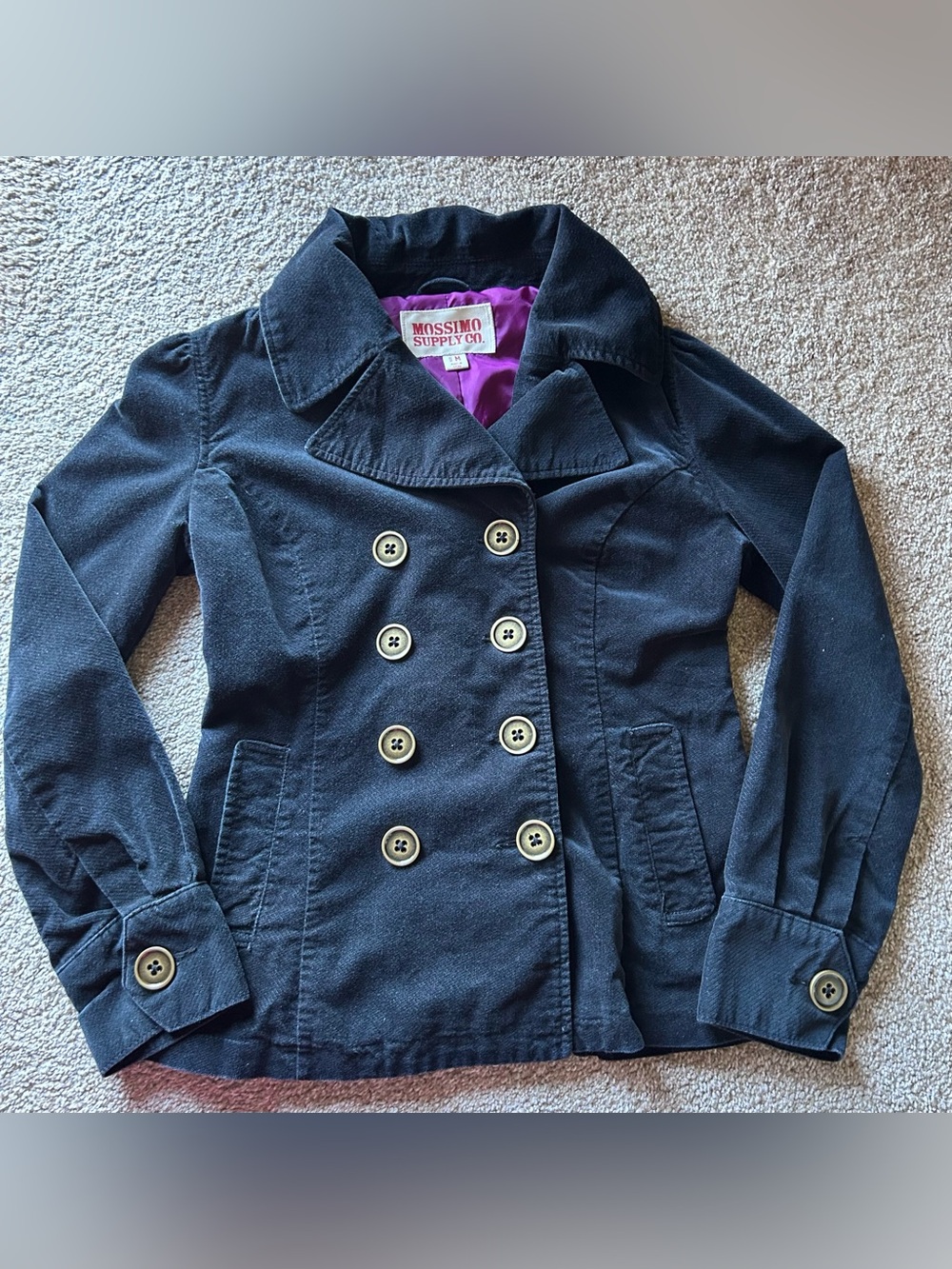 Mossimo Supply Co. Women’s corduroy double-breasted pea coat jacket Size Medium